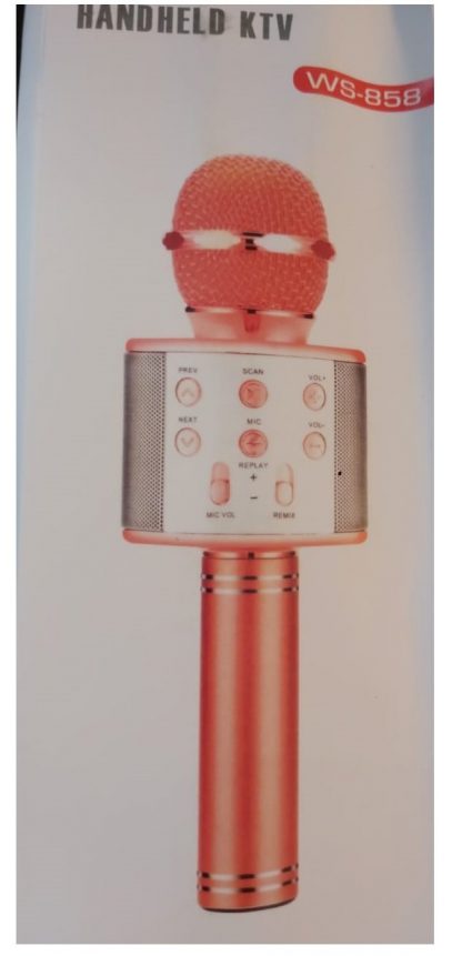 microfono karaoke1  bluethoot color rosa-dorado
