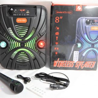 parlante kts-1521 con microfono, luces y control remoto 8"