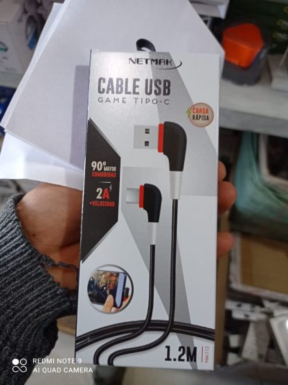 cable tipo c premium netmak gamer en L 1.2, 90°