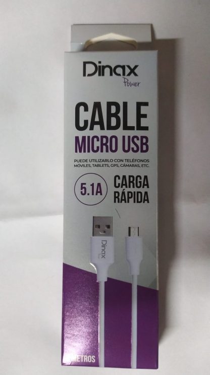 cable micro usb dinax 2 m 5.1a en cajita 2m46v