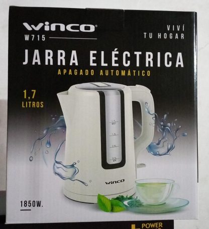 Pava Electrica Jarra Cafe Te Corte Automático Winco W715 1,7 Color Blanco