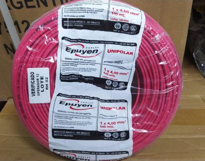cable conductor unipolar cobre color rojo 4 mm rollo por 100m epuyen