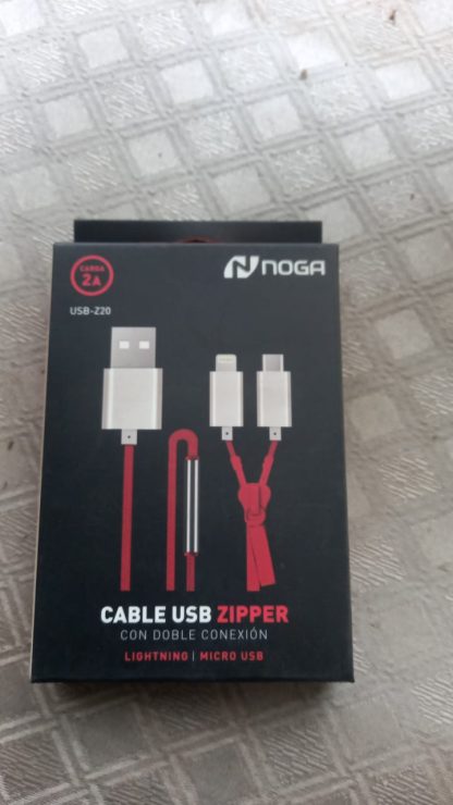 cable usb cierre noga zipper iphone + v8