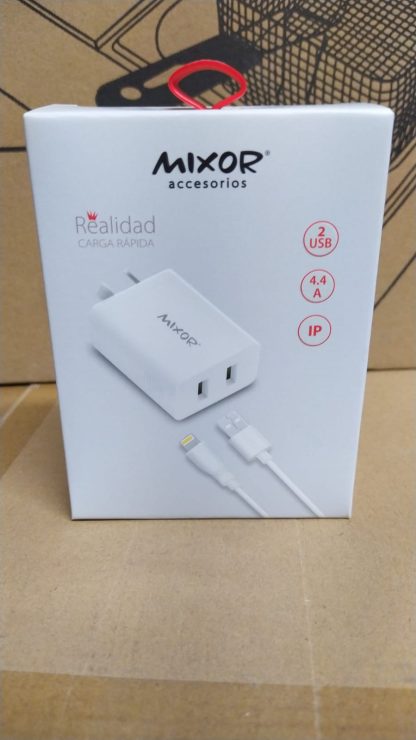 cargador iphone mixor relidad 4,4 a cable separado 2 usb
