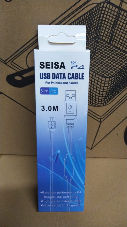 cable cargador ps4 v8 micro usb 3 m en caja