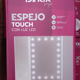 espejo rectangular con luz touch led dinax dxespluzaa