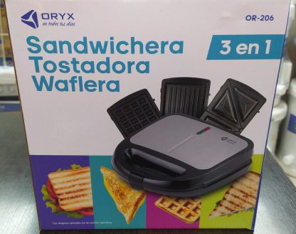 sandwichera tostadora y waflera oryx or206